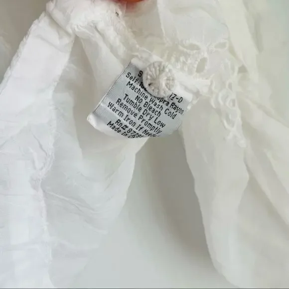 Johnny Was embroidered sheer cardigan jacket button front top tie waist XS white - Picture 6 of 12